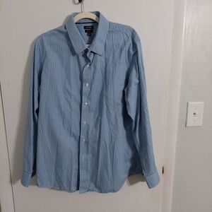 Apt. 9 Men’s Blue and White Pinstripe Dress Shirt